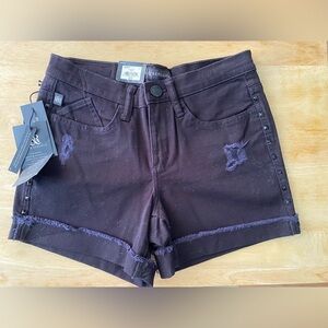 NWT Rock & Republic Black Studded Jean Shorts - size 4